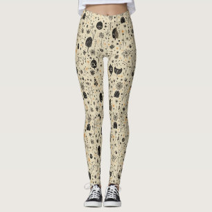 Legging Padrão contínuo de Halloween Boho