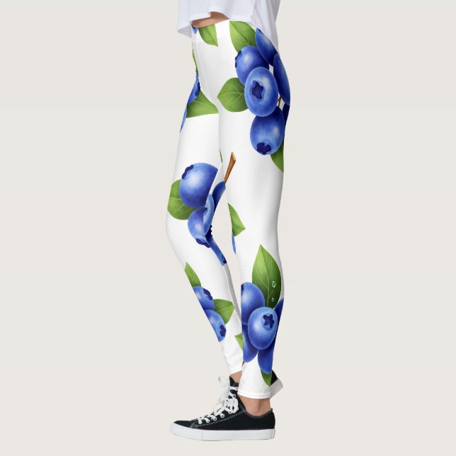 Legging Padrão contínuo de mirtilo fresco (Esquerda)