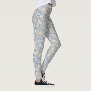 Legging Padrão contínuo de pássaros e flores em estilo chi