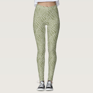 Legging Padrão contínuo de pele de réptil sutil