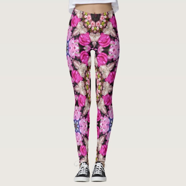 Legging Padrão cor-de-rosa de Verão (Frente)