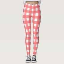 Padrão Coral Pink Clássico Gingham com Nome