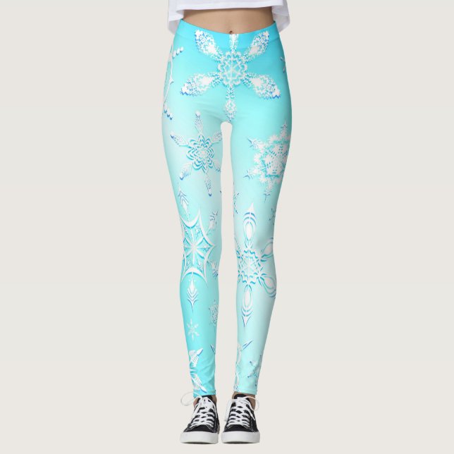 Legging Padrão Crystal Snowflakes (Frente)