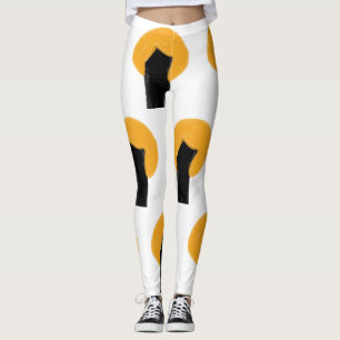 Legging Padrão customizado de aquarela de árvore preta lar