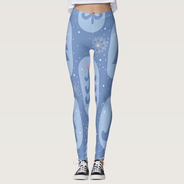 Legging Padrão da árvore de Natal (Frente)