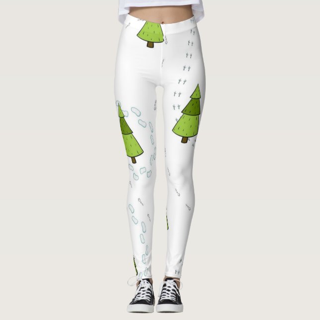 Legging Padrão da árvore de Natal (Frente)