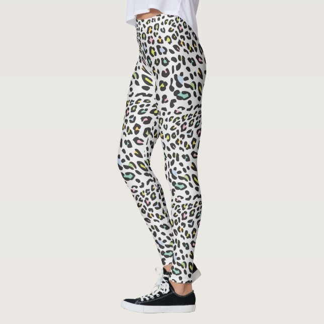 Legging Padrão da mancha-leopardo do Pastel (Esquerda)