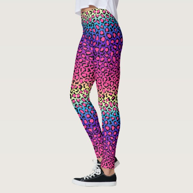 Legging Padrão da pele do leopardo colorida (Esquerda)