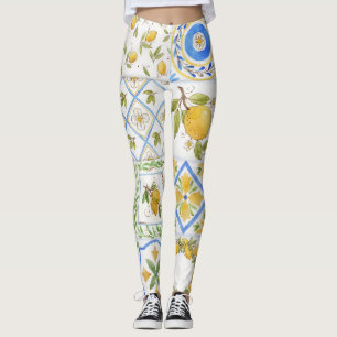 Legging Padrão da Praça da Aquarela de Lemões Sicilianos