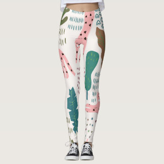 Legging Padrão da selva, impressão do leopardo, safra.