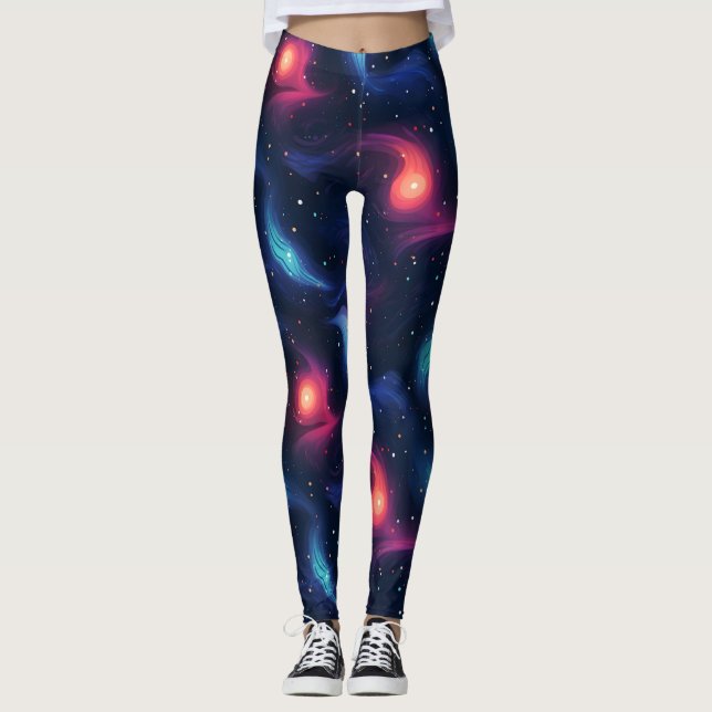 Legging Padrão Dark Blue Galaxy (Frente)