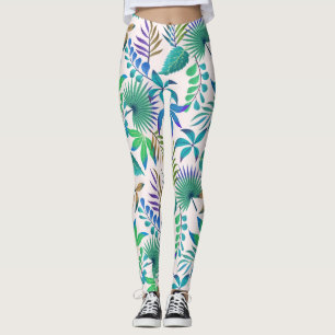 Legging Padrão das folhas tropicais