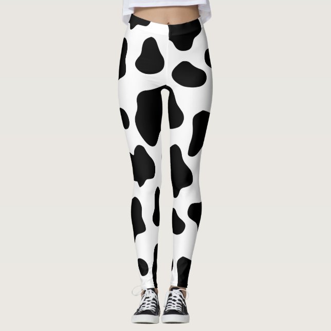 Legging Padrão das manchas de vaca Vacas Impressão animal (Frente)