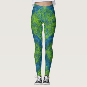 Legging Padrão das plantas.12c Azul BG