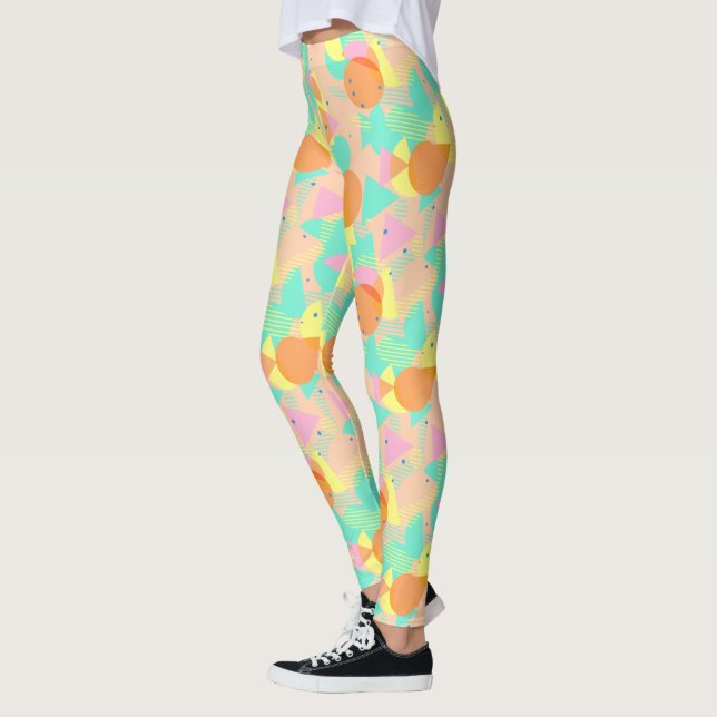 Legging Padrão de 50 Geométrico de Abstrato Funky (Esquerda)
