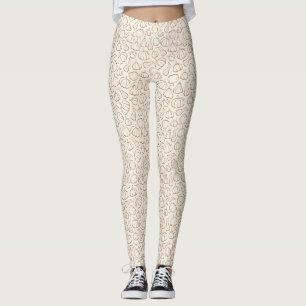 Legging Padrão de Abóbora Boho Neutro para Festa de Outono