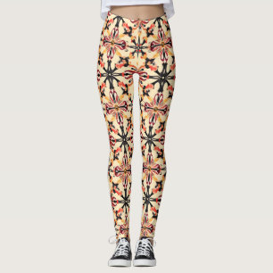Legging Padrão de Abstrato amarelo claro