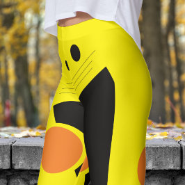 Legging Padrão de Abstrato amarelo vibrante