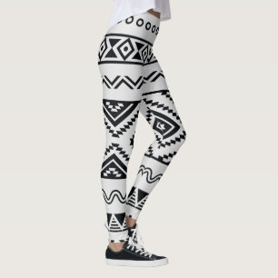 Legging Padrão de abstrato asteca mexicana