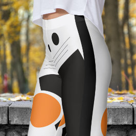 Legging Padrão de Abstrato branco e preto vibrante