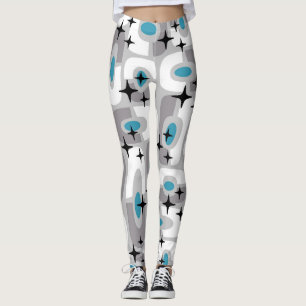 Legging Padrão de Abstrato cósmico moderno do Meio século
