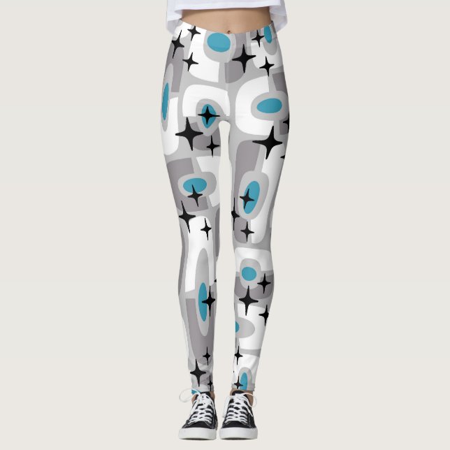 Legging Padrão de Abstrato cósmico moderno do Meio século  (Frente)