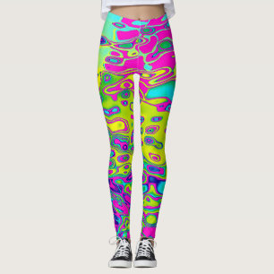 Legging Padrão de Abstrato de cor suave e colorido