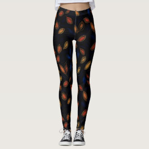 Legging Padrão de Abstrato de cores do outono