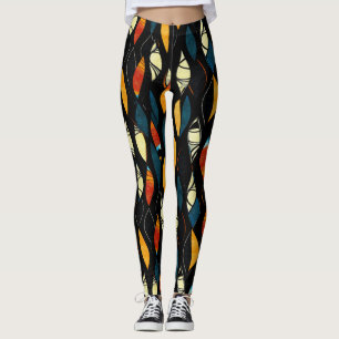 Legging Padrão de Abstrato de cores quentes