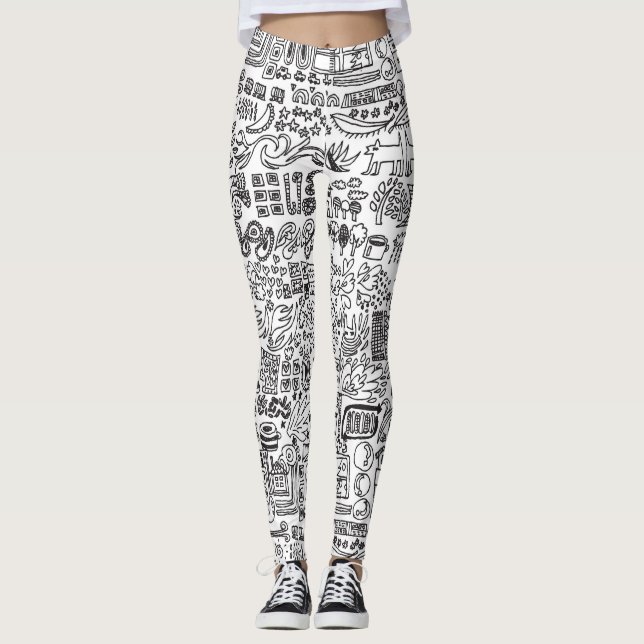 Legging Padrão de abstrato de Geo design. (Frente)