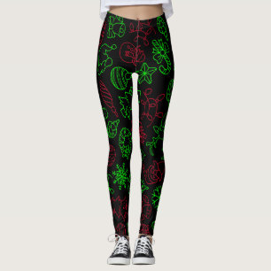 Legging Padrão de Abstrato de Natal