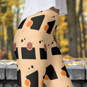 Legging Padrão de Abstrato de Pêssego Vibrante