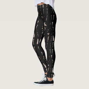 Legging Padrão de Abstrato do Tie Dye Black Punk