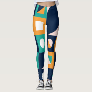 Legging Padrão de abstrato geométrico: design colorido e m
