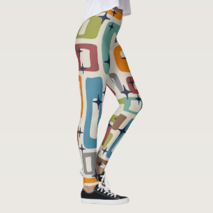 Legging Padrão de Abstrato moderno do século médio