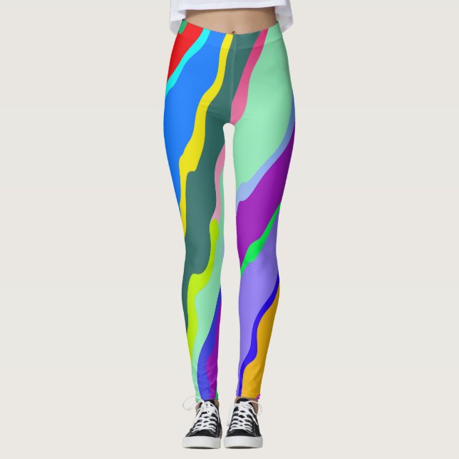 Legging Padrão de abstrato multicor "Ratti_Creative_Arts" (Frente)