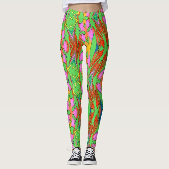 Legging Padrão de abstrato multicor "Ratti_Creative_Arts" (Frente)