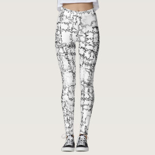 Legging Padrão de Abstrato preto e branco