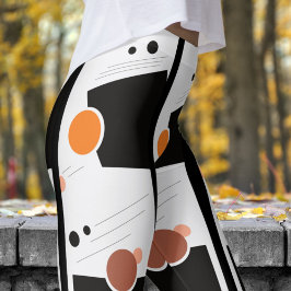 Legging Padrão de Abstrato preto e branco impressionante