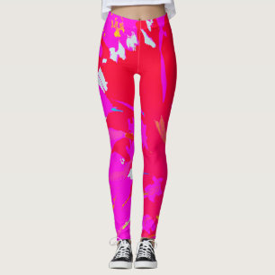 Legging Padrão de Abstrato rosa elegante