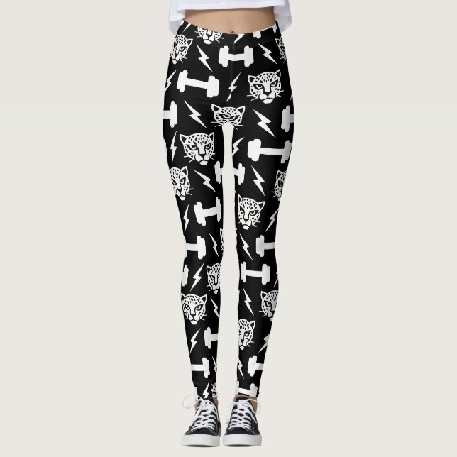 Legging Padrão de Academia Leopardo (Frente)
