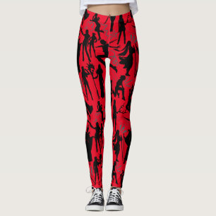 Legging Padrão de ações do Cosplay Anime.w Vermelho BG