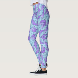 Legging Padrão de Água-marinha Pálida e Ametista Clara