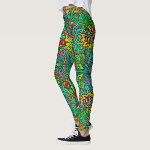 Legging Padrão de Água Oriental V + suas ideias