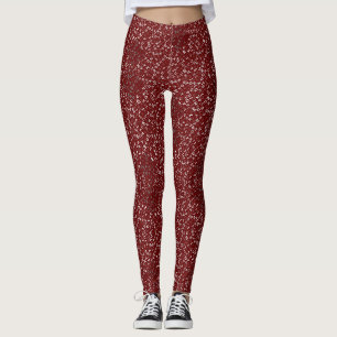 Legging Padrão de alfabetos 01 BW.b DRed BG