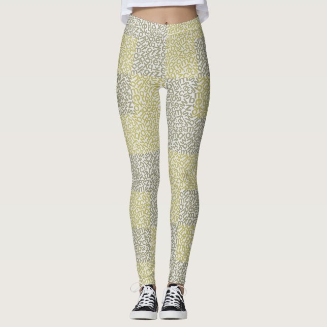 Legging Padrão de alfabetos 02 YW 2Tonesx4.bw Offwhite BG (Frente)