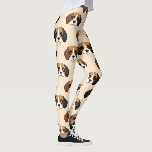 Legging Padrão de Amante de Cachorro Fofo Beagle (Direita)
