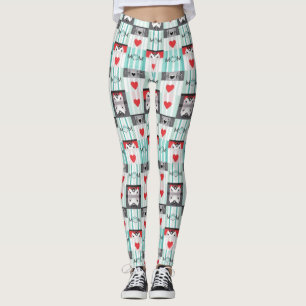 Legging Padrão de Amor da MÃE em Pop Art com Corações e La