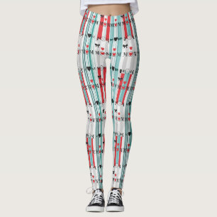 Legging Padrão de Amor da MAMÃE em Pop Art com Corações e