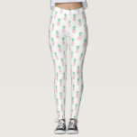 Legging Padrão de Ananás Rosa<br><div class="desc">Padrão de fruta de garota e chic.</div>